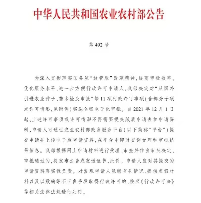 12月1日起施行！農(nóng)藥和肥料登記中的部分事項實施全程電子化審批(圖2)